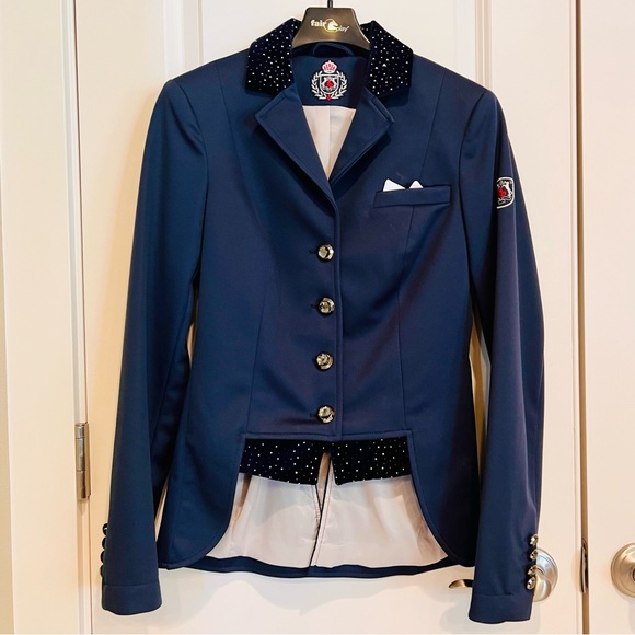 Fair Play Bea short dressage show jacket tailcoat size 34 (Euro) navy - Picture 1 of 11